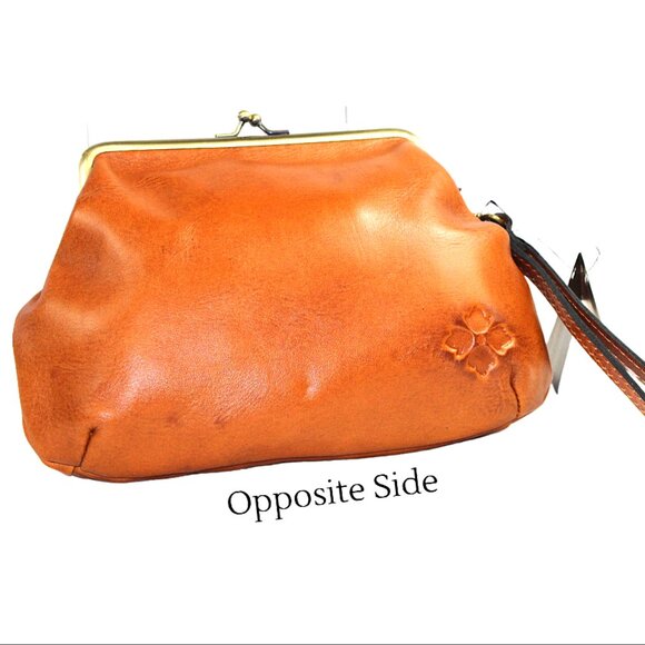 Patricia Nash Savena Burnished Tooled Golden Brown Leather Clutch Wristlet (NWT) - Picture 4 of 7